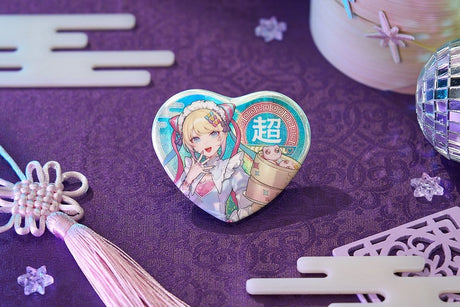 Needy Streamer Overload Needy Streamer Chinese Restaurant Series Heart-Shaped Pinback Button OMGkawaiiAngel 7 x 6 cm – billede 3