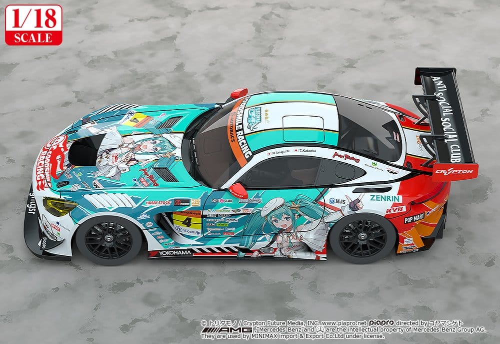 Hatsune Miku GT Project Vehicle 1/18 Good Smile Hatsune Miku AMG 2023 Season Opening Ver. 26 cm