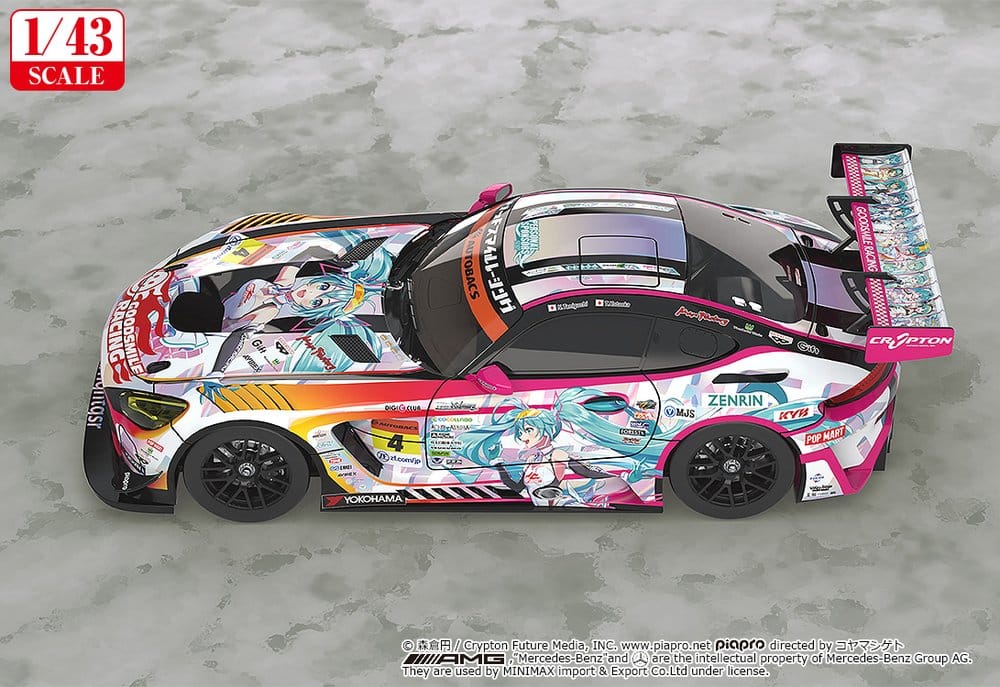 Hatsune Miku GT Project Vehicle 1/43 Good Smile Hatsune Miku AMG 2021 SUPER GT 100th Race Commemorative Ver. 11 cm