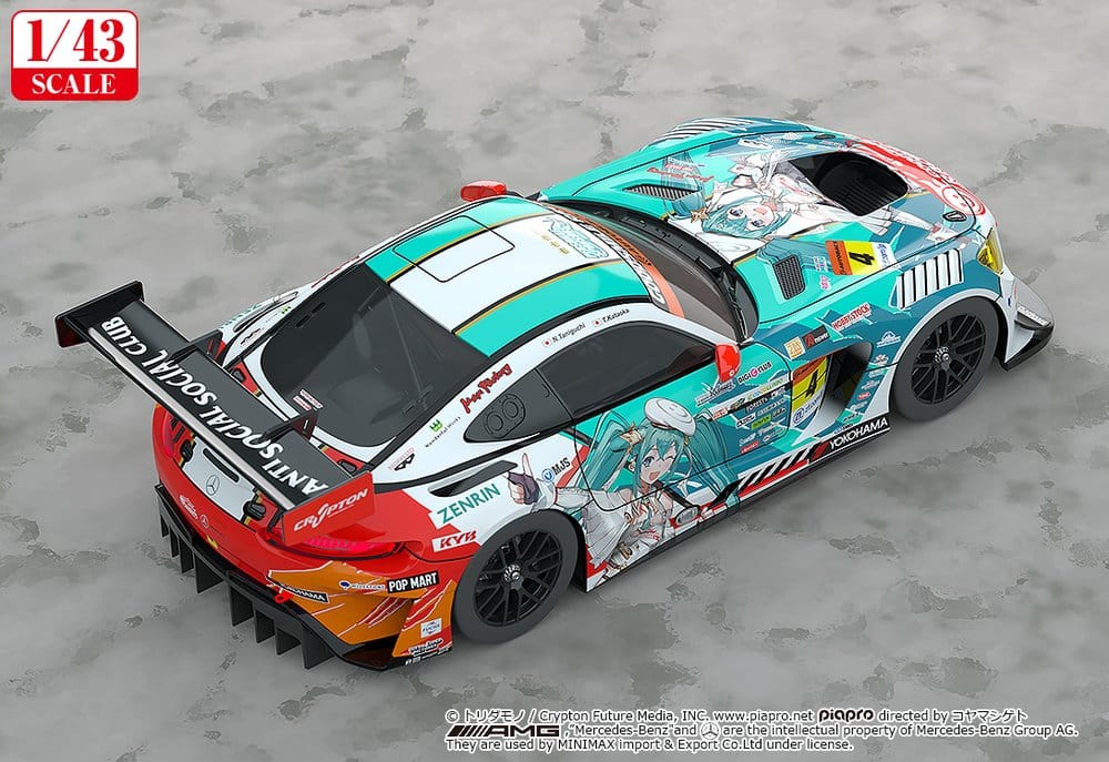 Hatsune Miku GT Project Vehicle 1/43 Good Smile Hatsune Miku AMG 2023 Season Opening Ver. 11 cm
