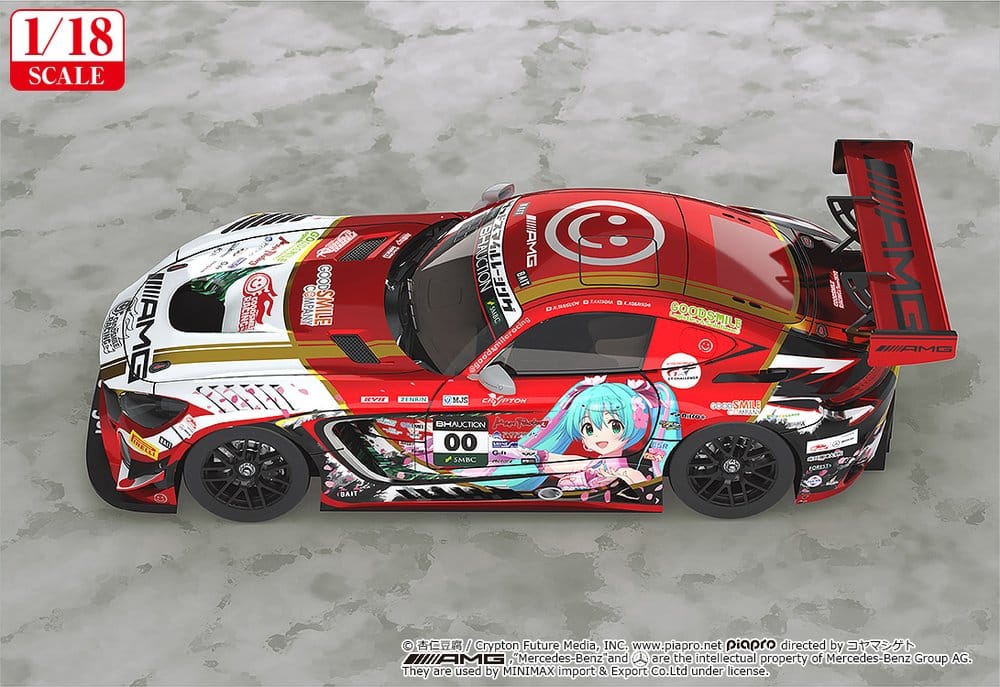 Hatsune Miku GT Project Vehicle 1/18 Mercedes-AMG Team GOOD SMILE 2019 SUZUKA 10HOURS Ver. 26 cm