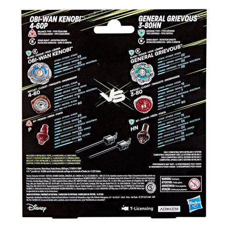 Beyblade X and Star Wars Collab Obi-Wan Kenobi 4-60P vs. General Grievous 3-80HN