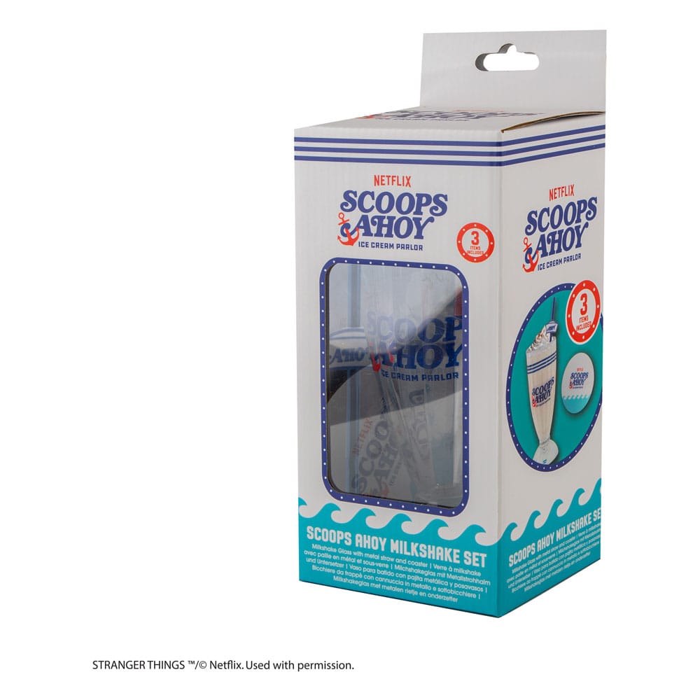 Stranger Things Milkshake Glass Set Scoops Ahoy