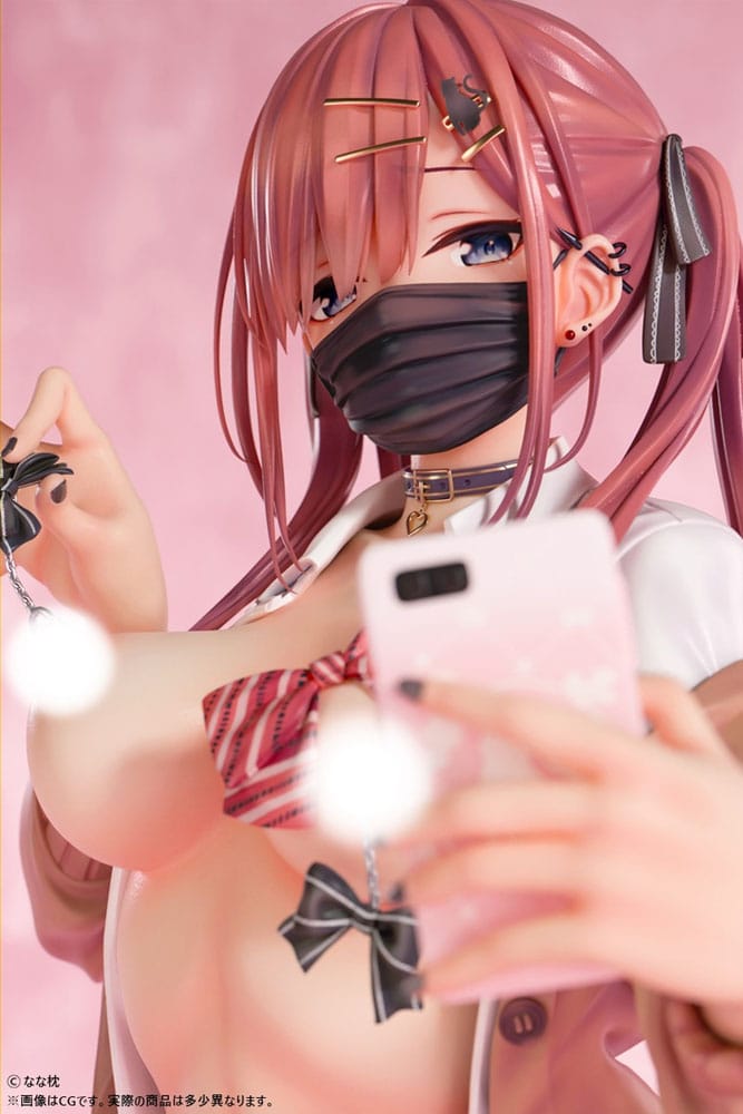 Original Character PVC Statue 1/5 Red-Haired Gyaru-Chan Mask Ver. Illustration by Nanamakura 29 cm