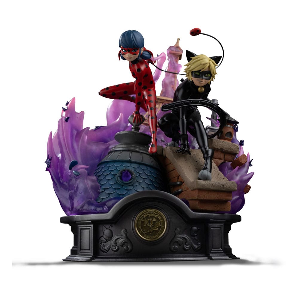 Miraculous Deluxe Art Scale Statue 1/10 Lady Bug and Cat Noir Signed Edition 23 cm