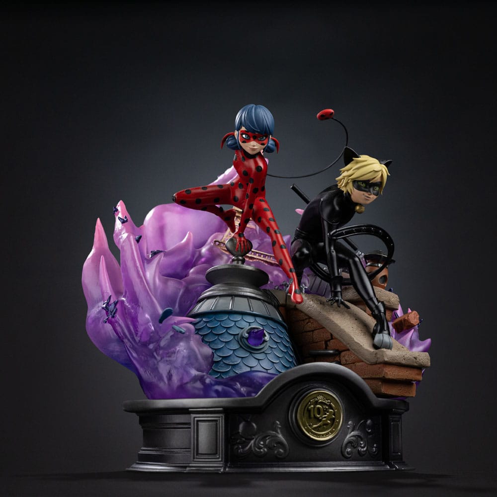 Miraculous Deluxe Art Scale Statue 1/10 Lady Bug and Cat Noir Signed Edition 23 cm
