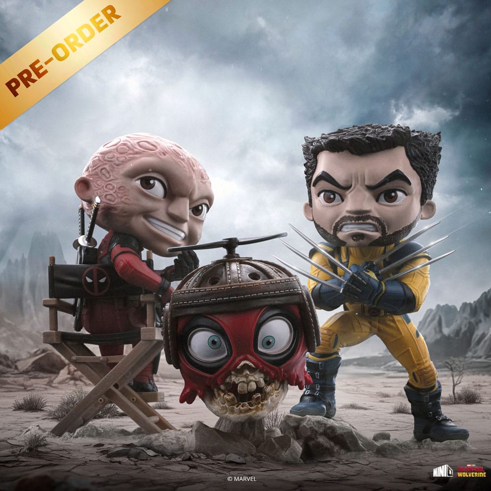 Deadpool & Wolverine Mini Co. PVC Figure Deadpool and Wolverine set Unmasked 14 cm