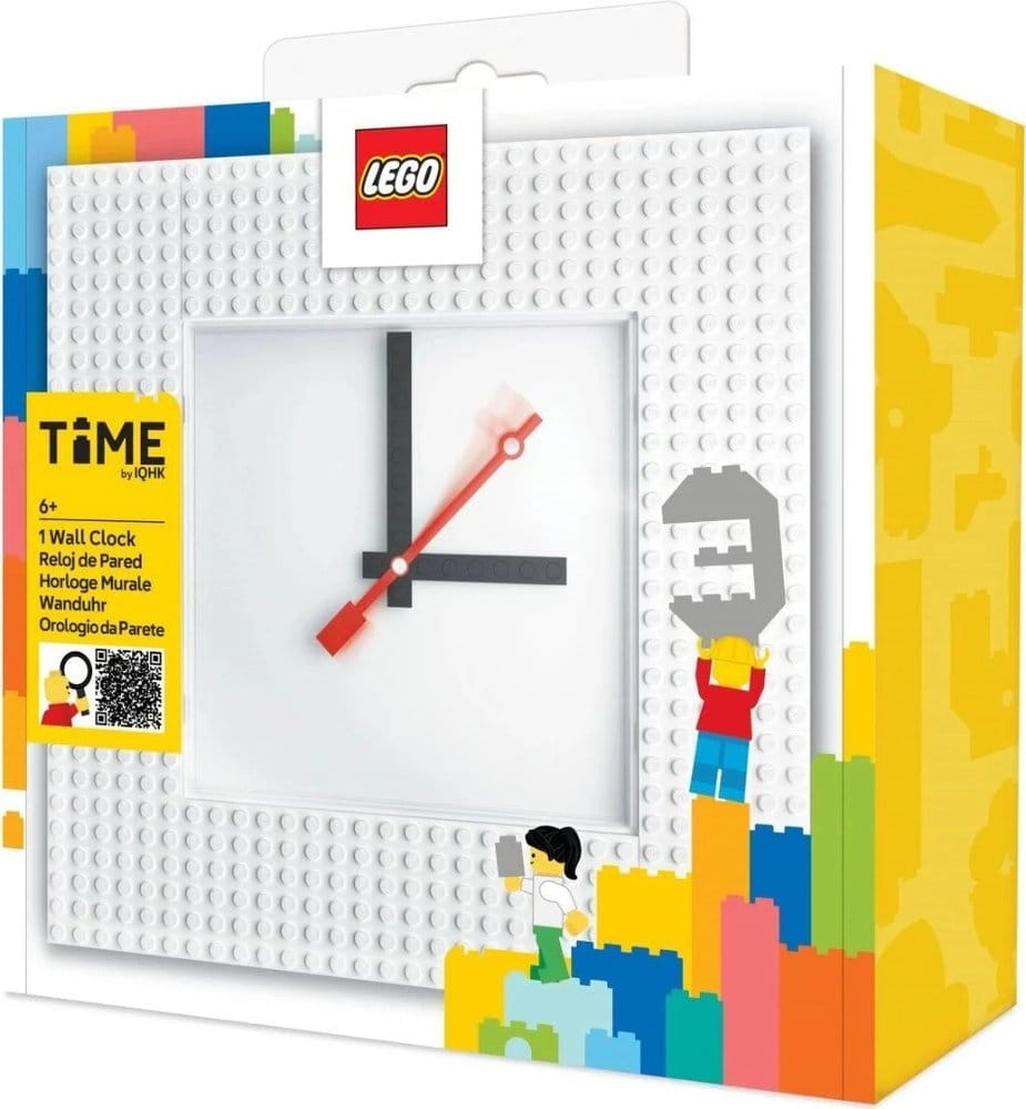 Lego Wall Clock Time by IQHK White