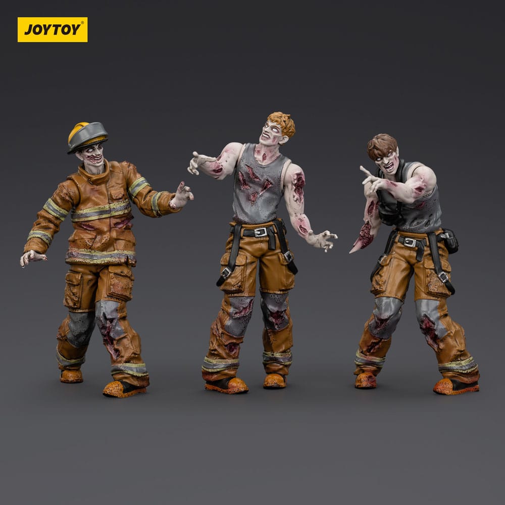 Zombie Dark Source Action Figures 3-Pack Firefighters 8 cm