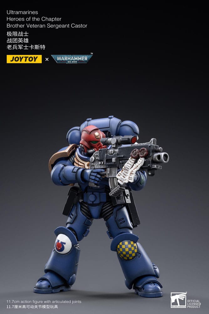 Warhammer 40k Action Figure 1/18 Ultramarines Heroes of the Chapter Brother Veteran Sergeant Castor 12 cm