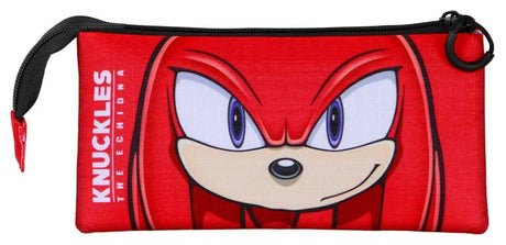 Sonic - The Hedgehog Triple Pencil case SEGA Knuckles Sight Red