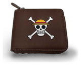 One Piece Wallet Man Zip Skull