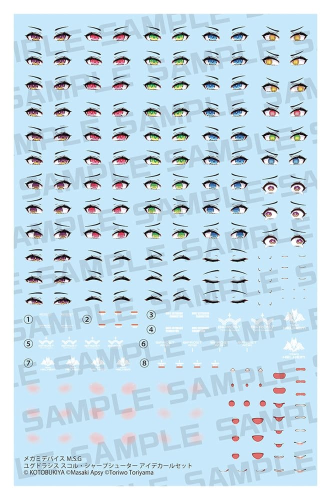 Megami Device M.S.G. Plastic Model Kit 1/1 Yggdrasis Sharpshotter Eye Decal Set