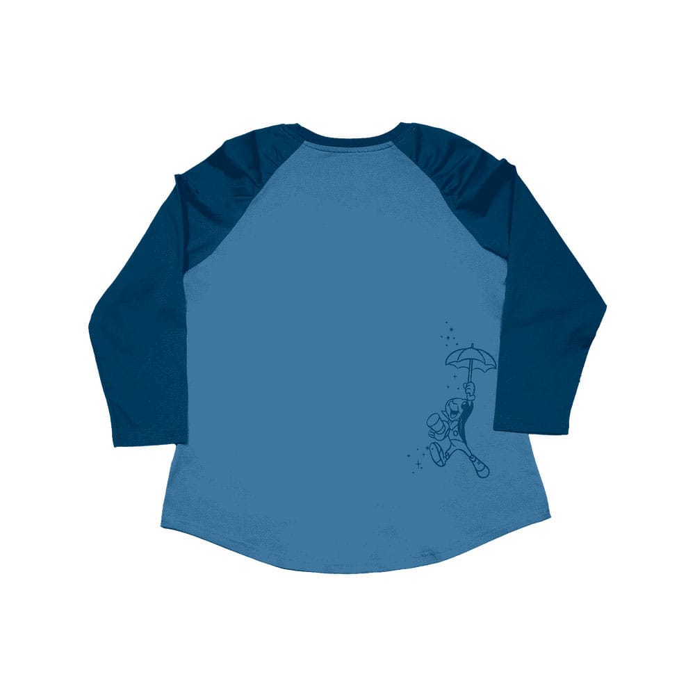 Pinocchio by Loungefly Tee T-Shirt Unisex Blue Fairy Shirred Raglan Size S