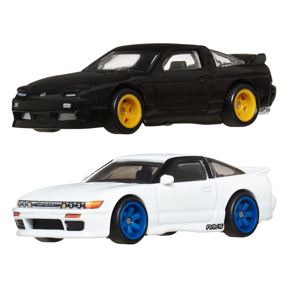 Hot Wheels Premium Car Culture Diecast Vehicle 2-Pack 1/64 '96 Nissan 180SX Type X & Nissan SilEighty