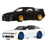 Hot Wheels Premium Car Culture Diecast Vehicle 2-Pack 1/64 '96 Nissan 180SX Type X & Nissan SilEighty