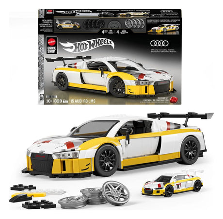 Hot Wheels Elite Mattel Brick Shop Building Set 1/16 '15 Audi R8 LMS