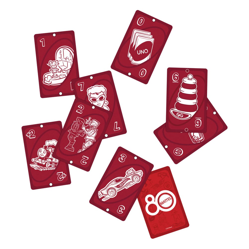 Mattel 80th Anniversary UNO Card Game Ruby Red
