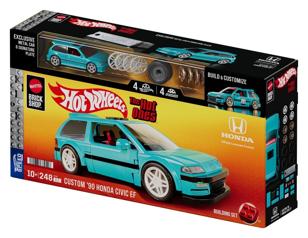 Hot Wheels Speed Series Mattel Brick Shop Building Set 1/32 Custom ’90 Honda Civic EF
