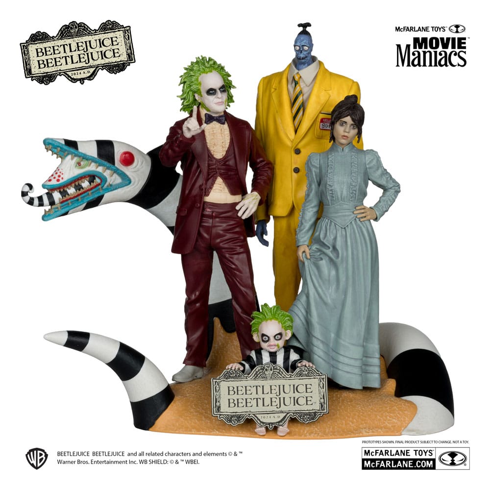 Beetlejuice Beetlejuice Movie Maniacs PVC Statue 4-Pack 15 cm