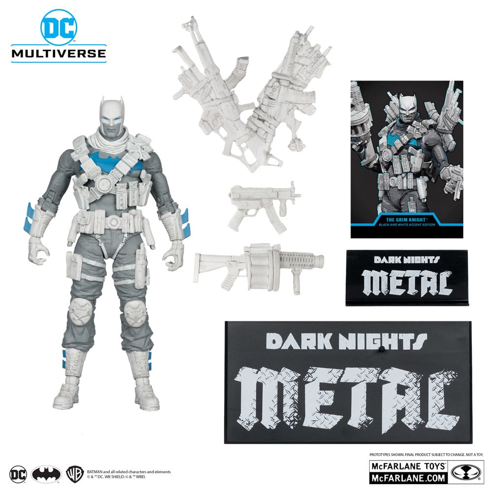 DC Multiverse Action Figure The Grim Knight (Dark Nights Metal) (Black & White Accent Edition) (Gold Label) 18 cm
