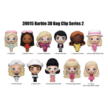 Barbie 3D Foam Bag Clips Series 2 Display (24)