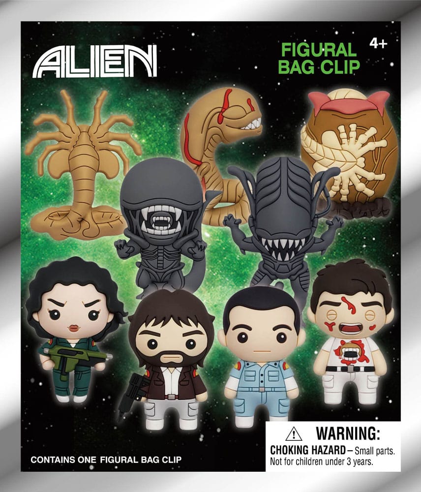 Alien 3D PVC Bag Clips  Series 1 Display (24)