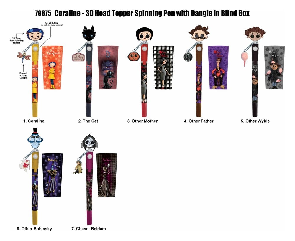Coraline 3D Head Topper Spinning Pen Display (16)