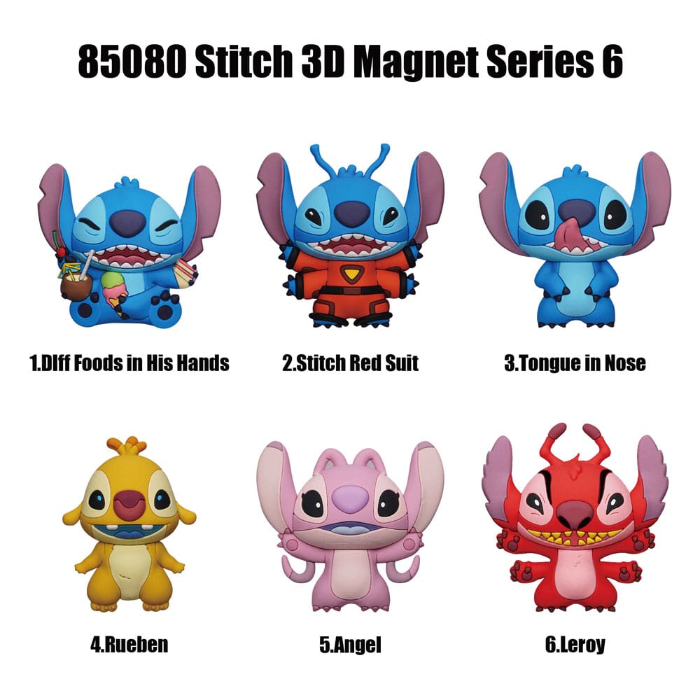 Lilo & Stitch 3D Magnets Stitch Series 6 Blind Pack Display (12)