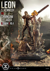 Resident Evil 4 Ultimate Premium Masterline Series Statue 1/4 Leon S. Kennedy vs. Chainsaw Villager 76 cm