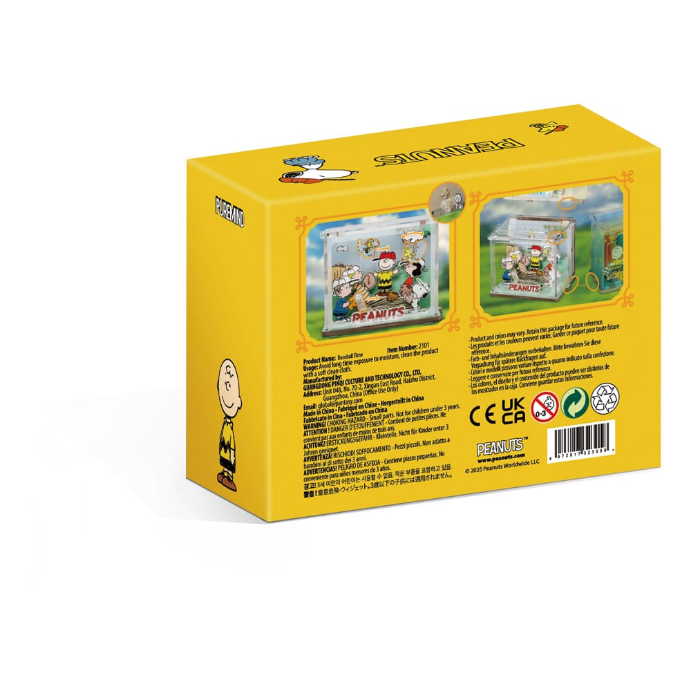 Peanuts Puremind DIY Construction Mini Scene Baseball Time