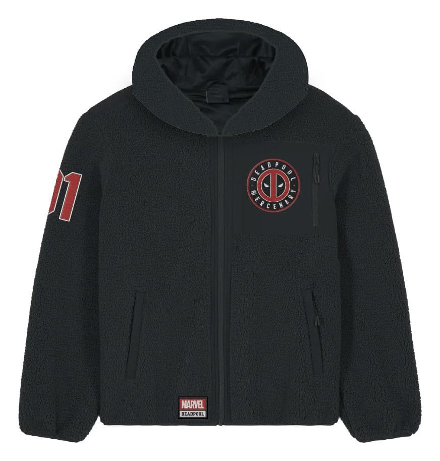 Marvel Sherpa Jacket Deadpool Logo Size XXL