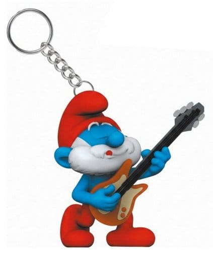 The Smurfs Keychain Papa Smurf with Guitar