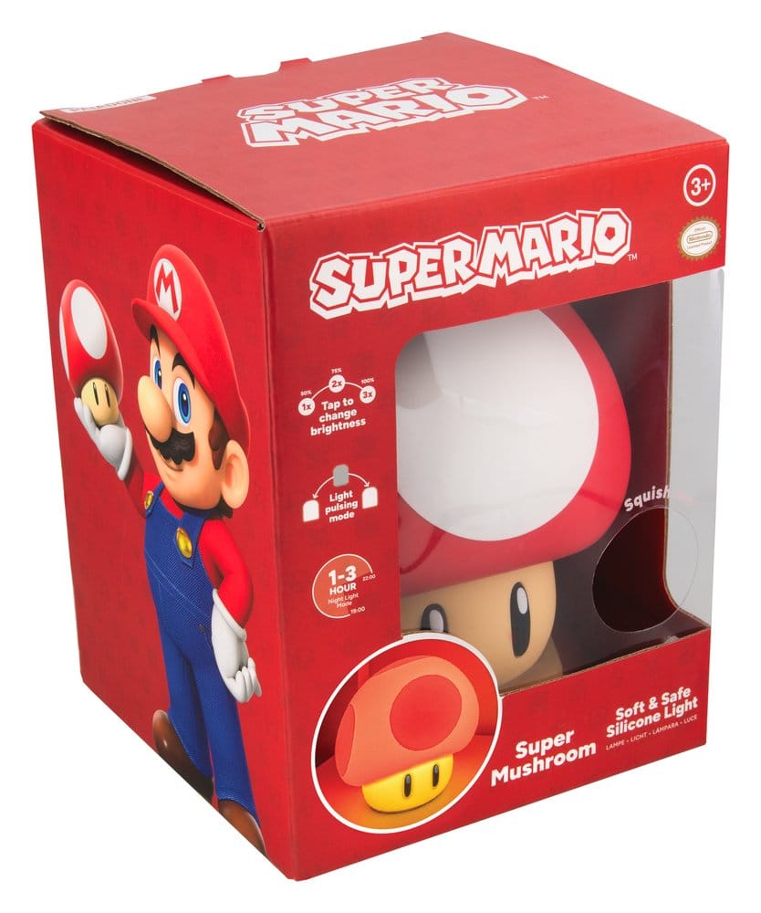 Super Mario SquishyGlo Silicon Light Super Mushroom Rechargeable 15 cm