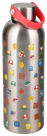 Super Mario Metal Water Bottle with Carry Loop