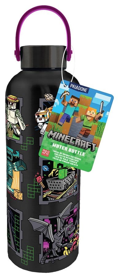 Minecraft Mascots Metal Water Bottle with Carry Loop