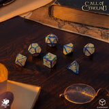 Call of Cthulhu 7th Edition Dice Set of 7 Blue-green & Gold