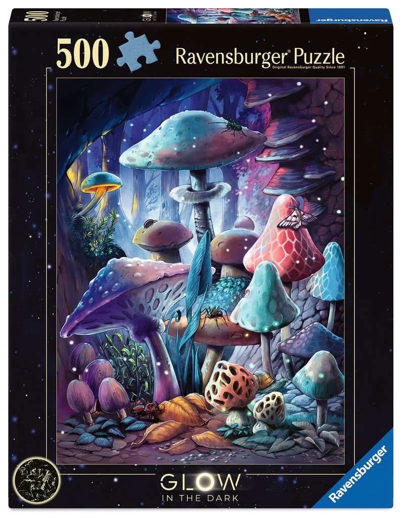 Ravensburger Glow-in-the-Dark Jigsaw Puzzle Moonlight Mushrooms (500 pieces)