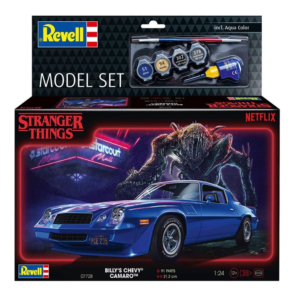 Stranger Things Model Kit Set 1/25 Chevy Camaro Z/28 19 (Aqua Color) 19 cm
