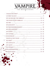 Vampire: The Masquerade 5th Edition RPG Journal Expanded Character Sheet Journal *Englische Version*