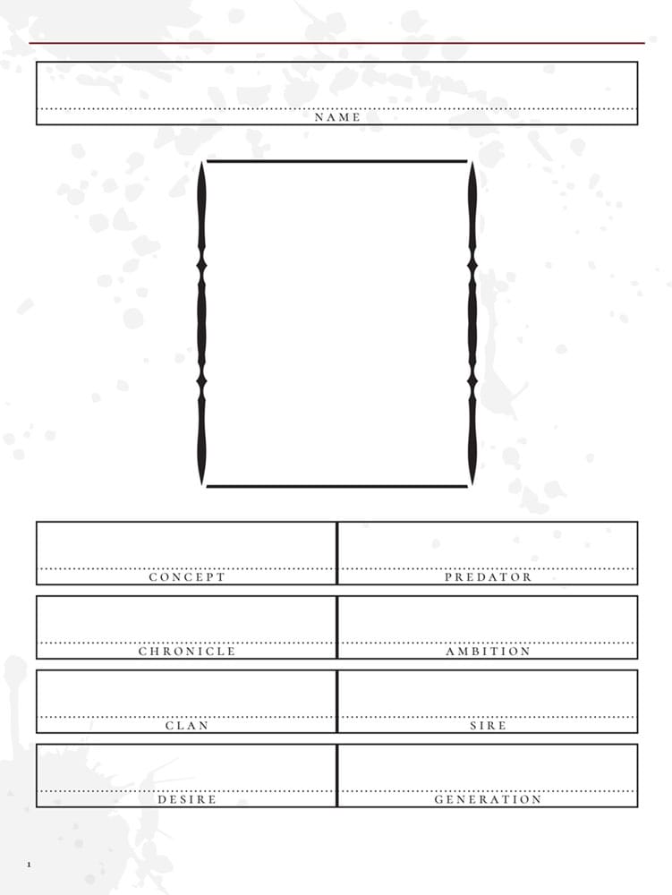 Vampire: The Masquerade 5th Edition RPG Journal Expanded Character Sheet Journal *Englische Version*
