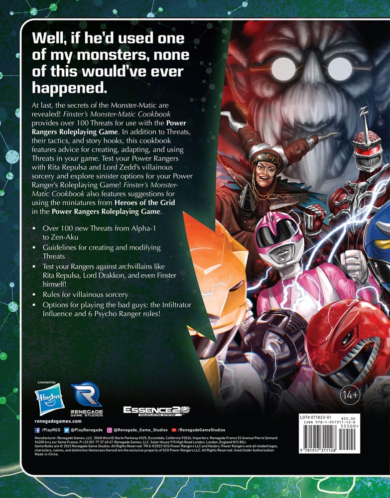 Power Rangers RPG book Finster's Monster-Matic Cookbook Sourcebook *Englische Version*