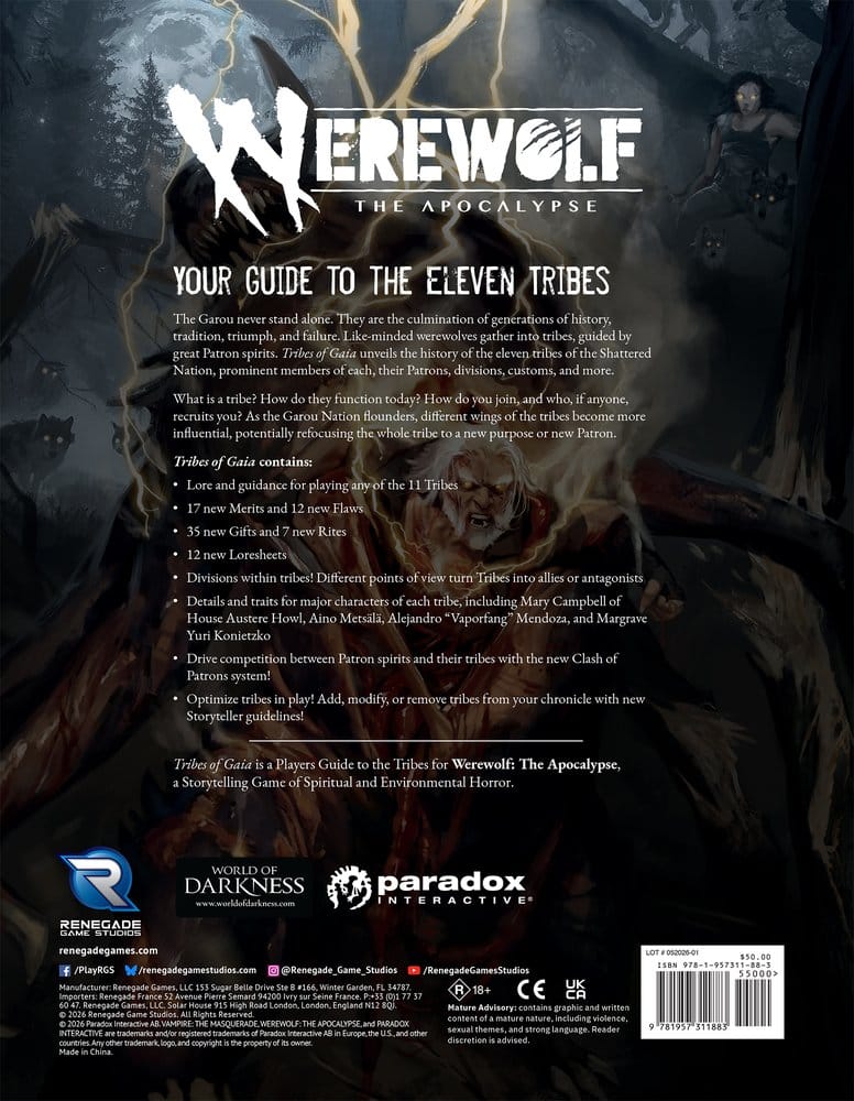 Werewolf: The Apocalypse 5th Edition RPG book Tribes of Gaia *English Version*