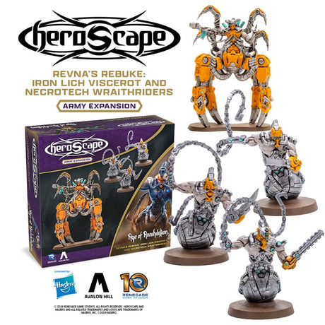 Heroscape Expansion Revna's Rebuke: Iron Lich Viscerot and Necrotech Wraithriders Army *English Version*