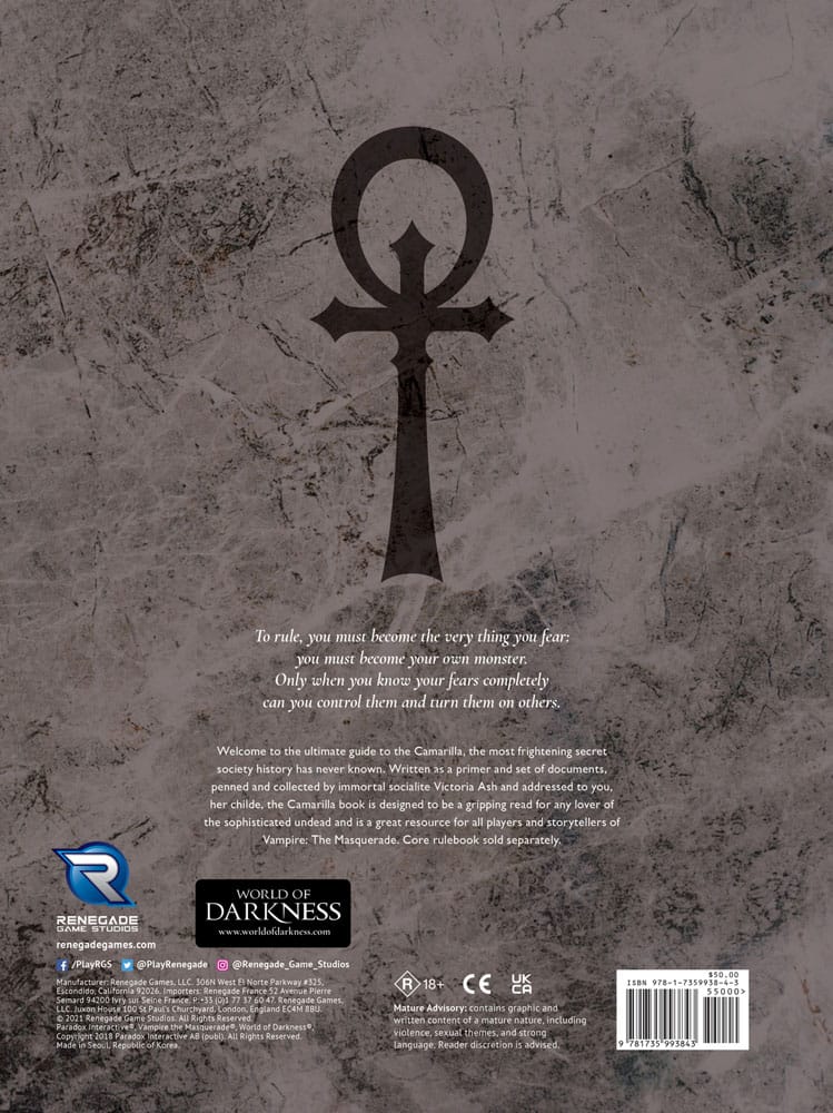 Vampire: The Masquerade 5th Edition RPG book Camarilla Sourcebook *Englische Version*