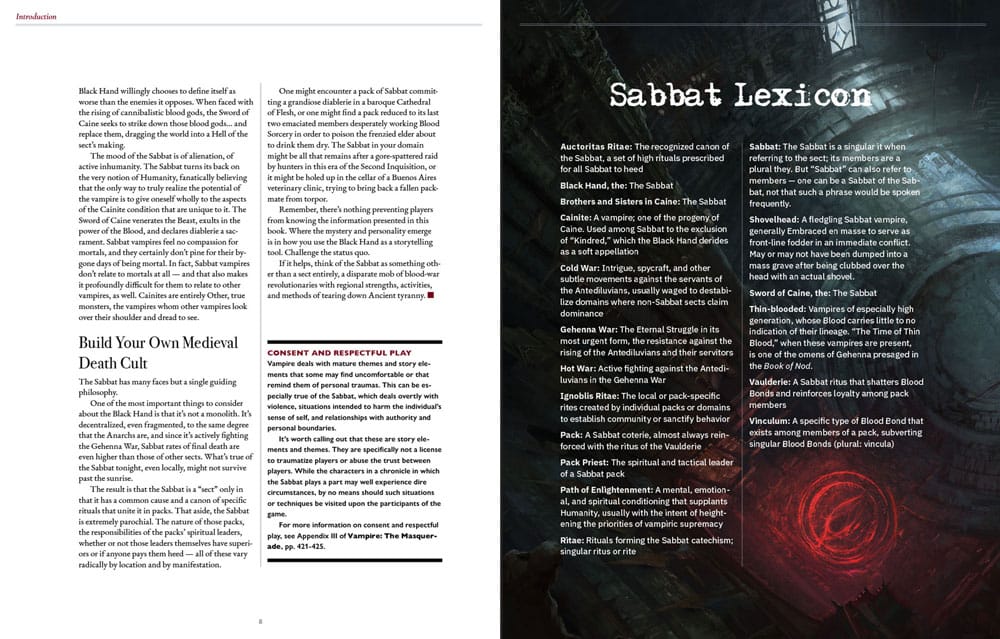 Vampire: The Masquerade 5th Edition RPG book Sabbat: The Black Hand Sourcebook *Englische Version*