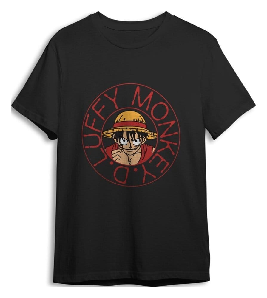 One Piece T-Shirt Monkey D. Luffy Black Size XXL