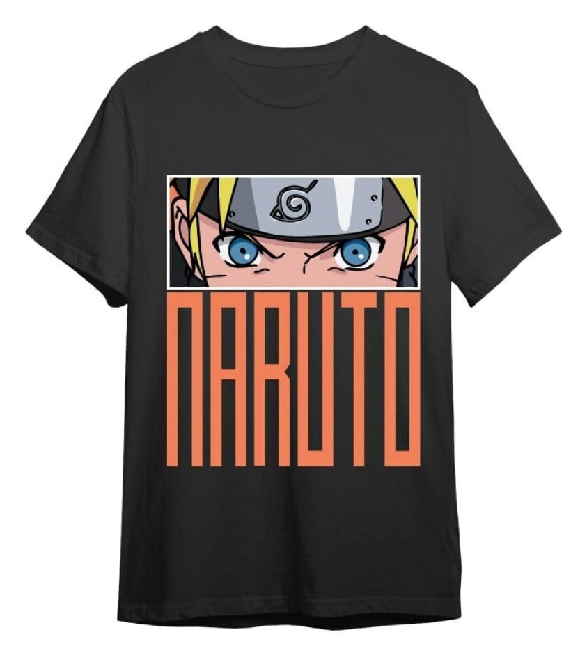 Naruto T-Shirt Naruto Eyes Black Size S