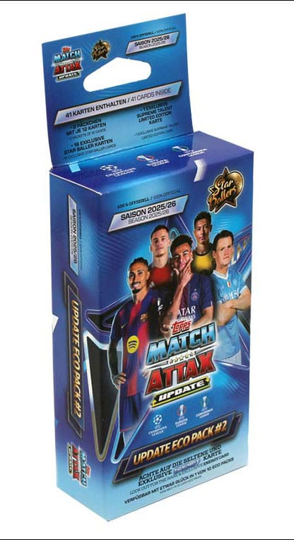 UEFA Champions League Match Attax Trading Cards 2025/26 Eco Pack Update Star Ballers *German Version*