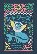 Pokémon T-Shirt Navy Vaporeon Size L